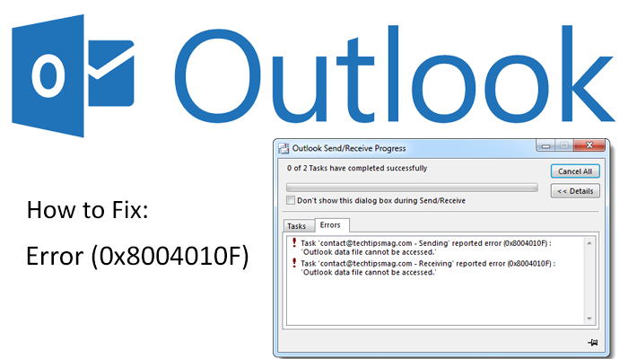 Outlook data file cannot be accessed error message