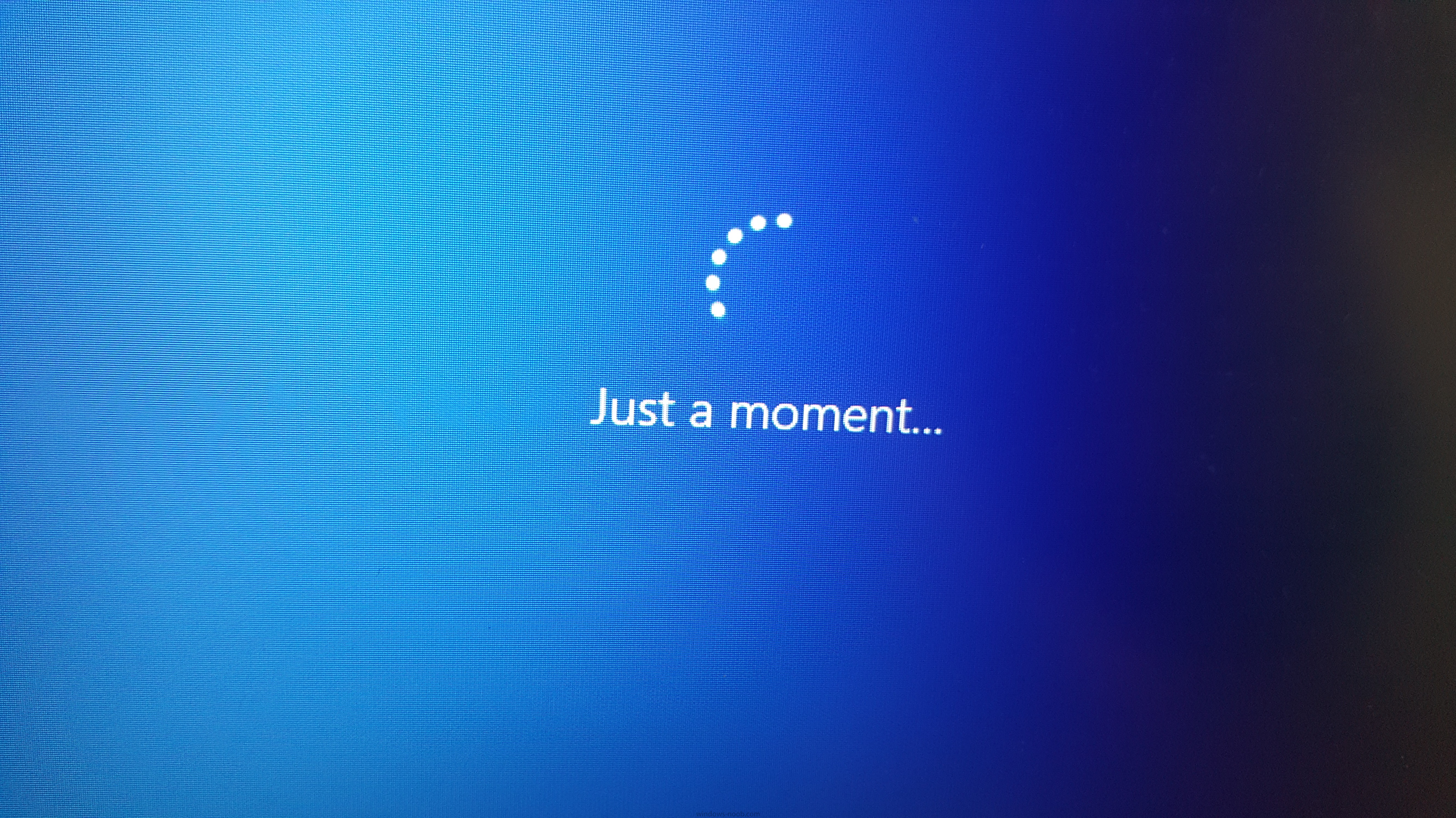 Windows 10 stuck on just a moment sccm